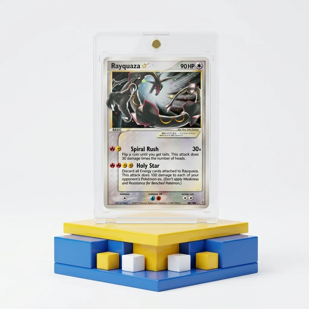 Rayquaza Gold Star Cosmos Holo Deoxys 107/107 Display Card