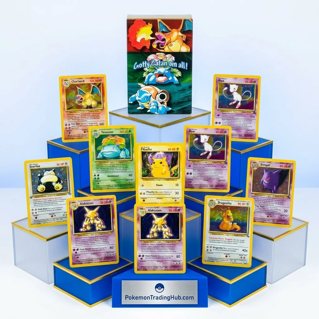 1996 Pokémon 1st Generation Card Set 151Pcs | Charizard Pikachu Mewtwo Blastoise | English Trading Card Collection