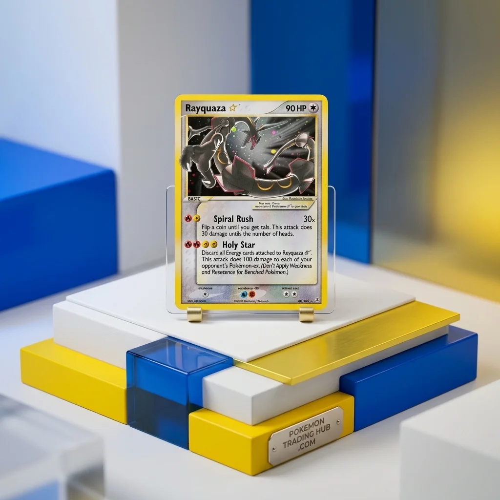 Rayquaza Gold Star Cosmos Holo Deoxys 107/107 Display Card