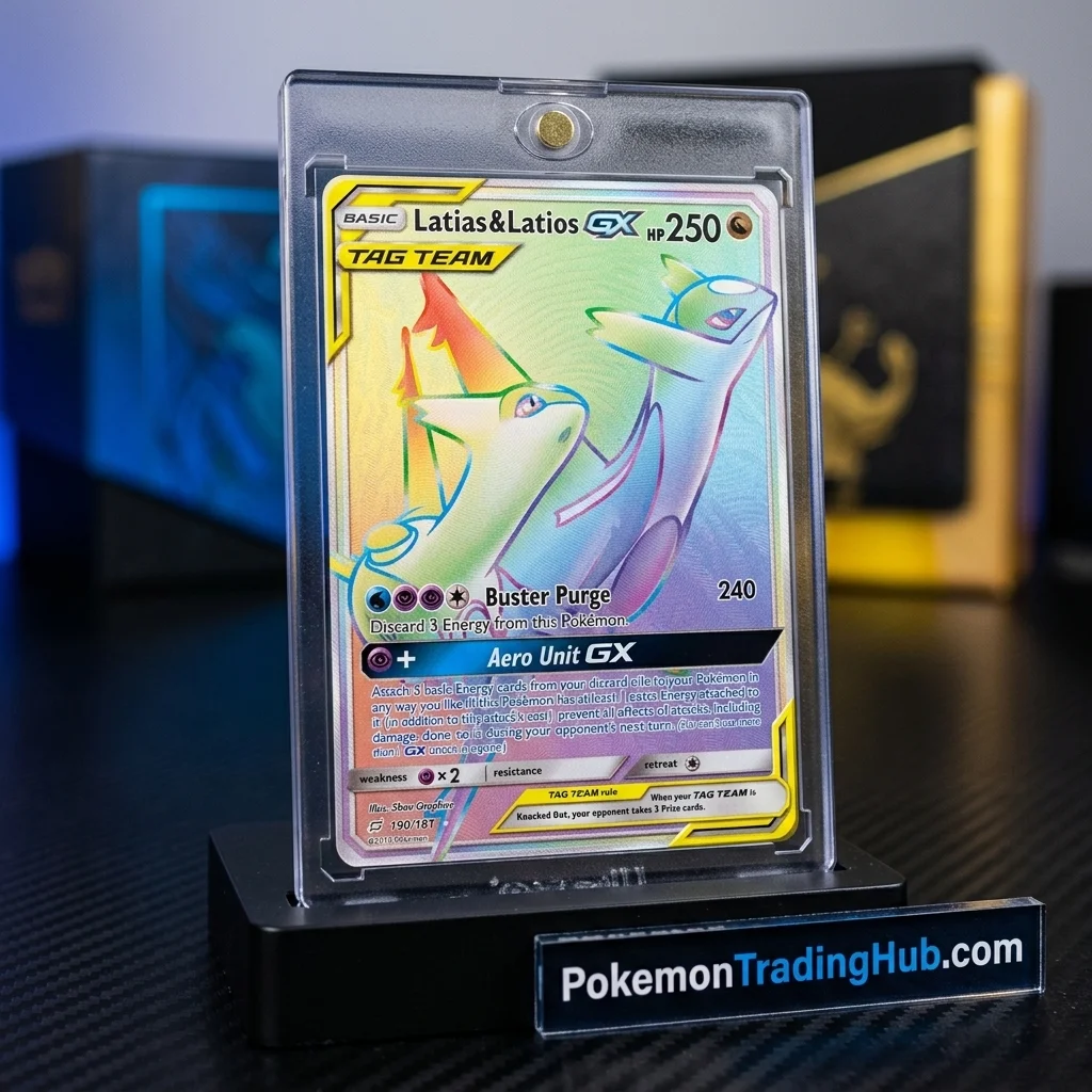 Latias & Latios GX Rainbow Holographic Rare Pokémon Card