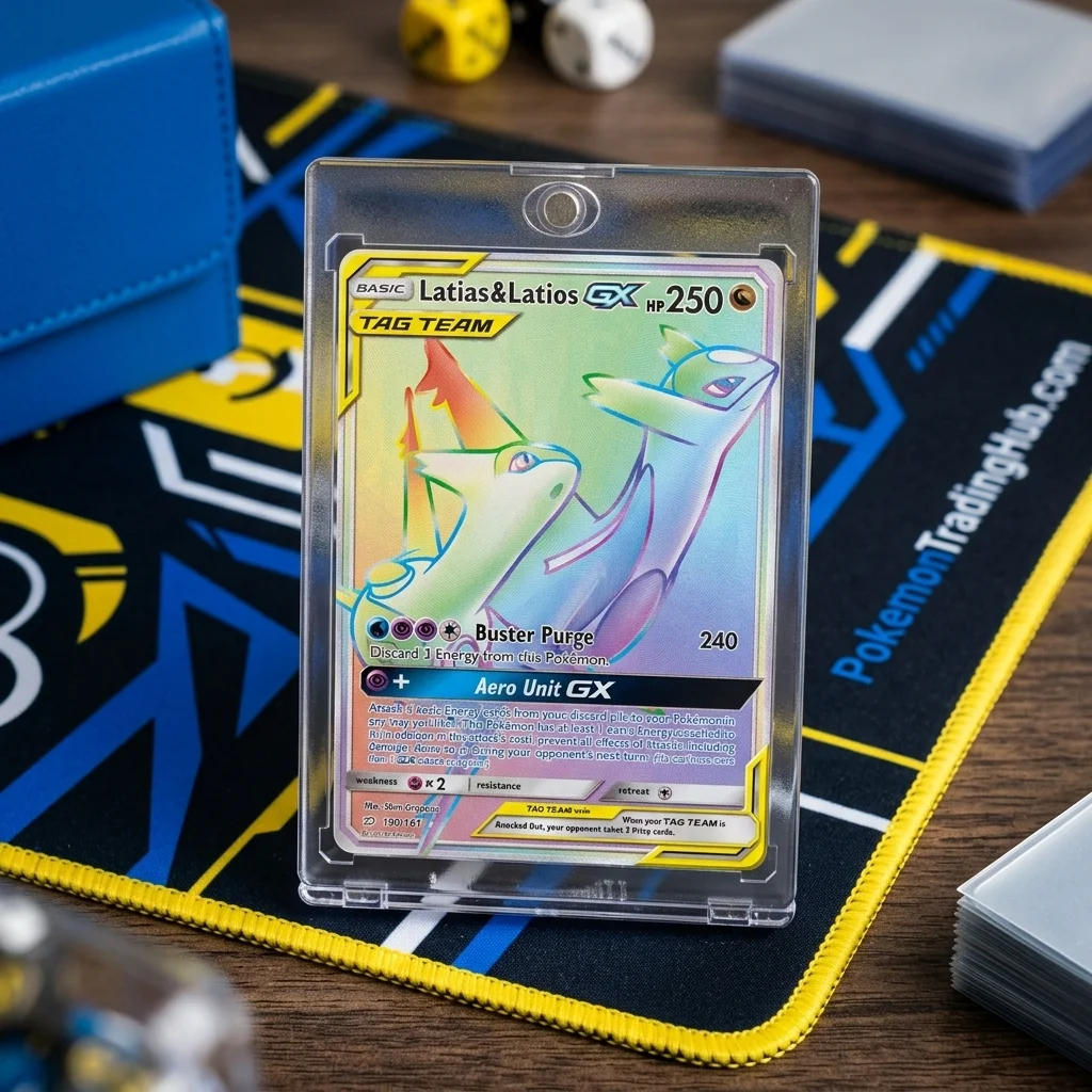 Latias & Latios GX Rainbow Holographic Rare Pokémon Card